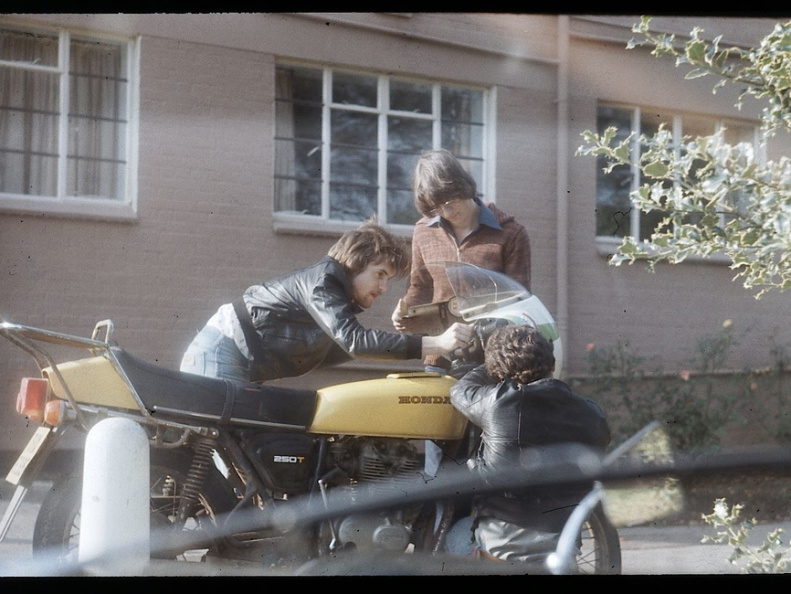 John Haslam and Tom Newman - Alistairs motorbike